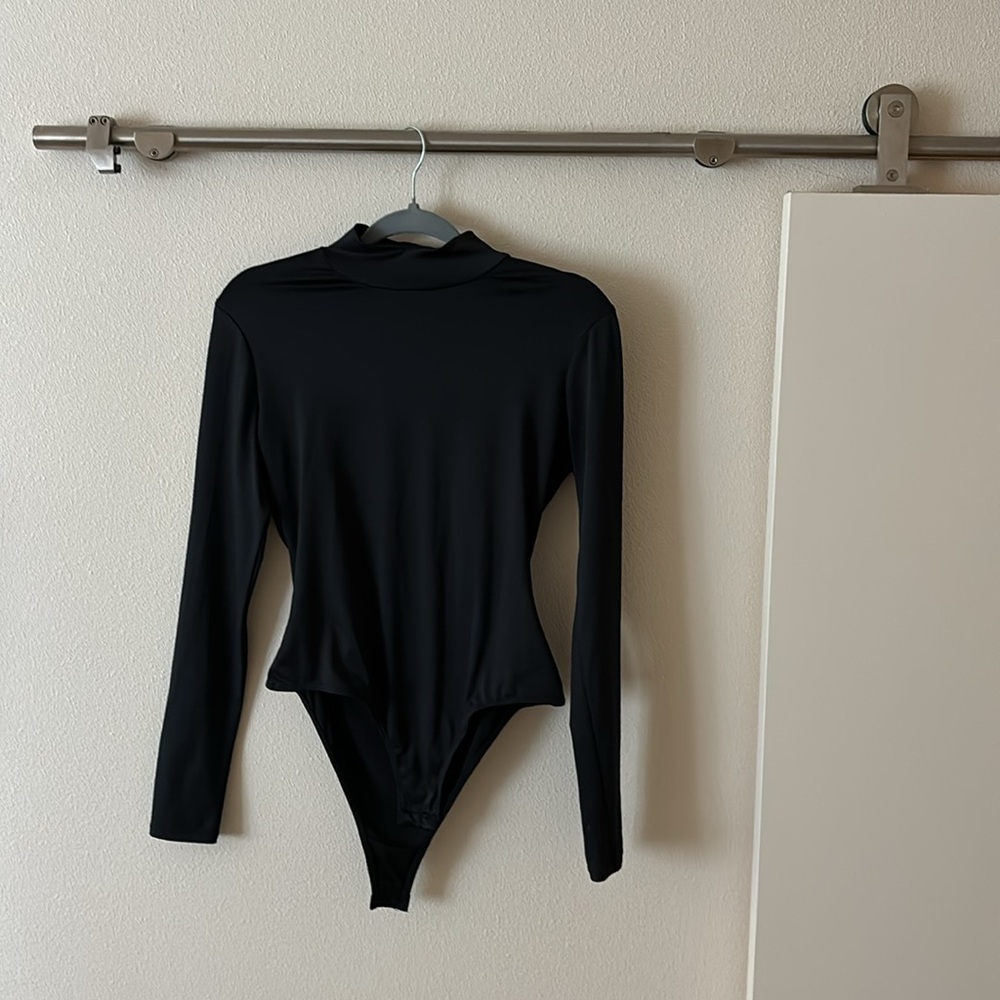 Black Turtleneck Longsleeve Bodysuit
